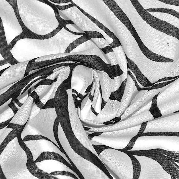 Baumwolle, dünn, abstrakt, 29323-10, schwarz