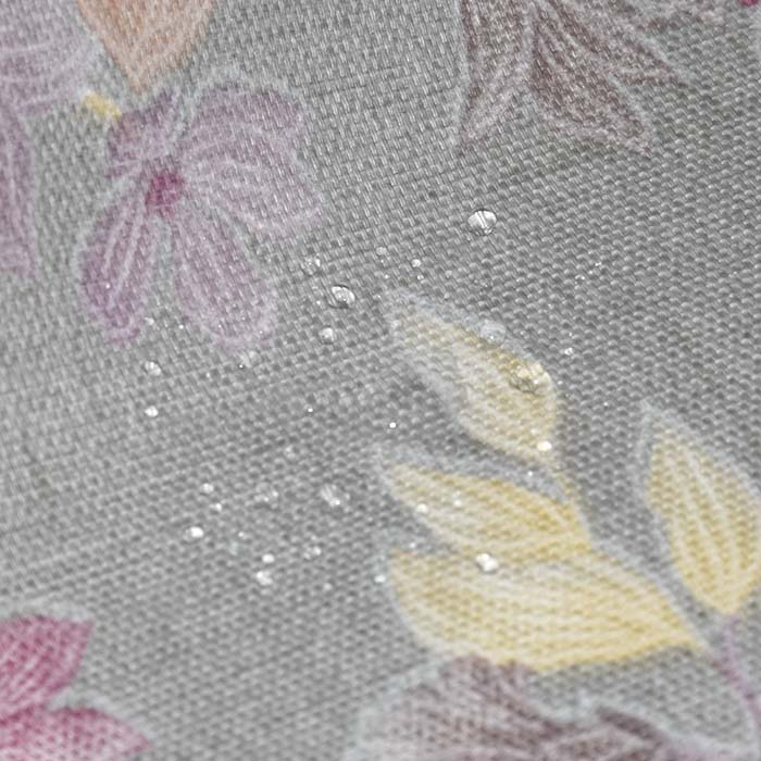 Deko, Druck, imprägniert, floral, 29358-3204, grau-violett
