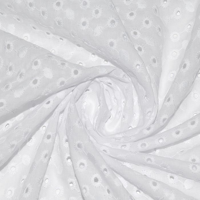 Baumwolle, Richelieu, Punkte, 29382-250, weiß