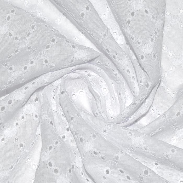 Baumwolle, Richelieu, Karo, 29382-350, weiß