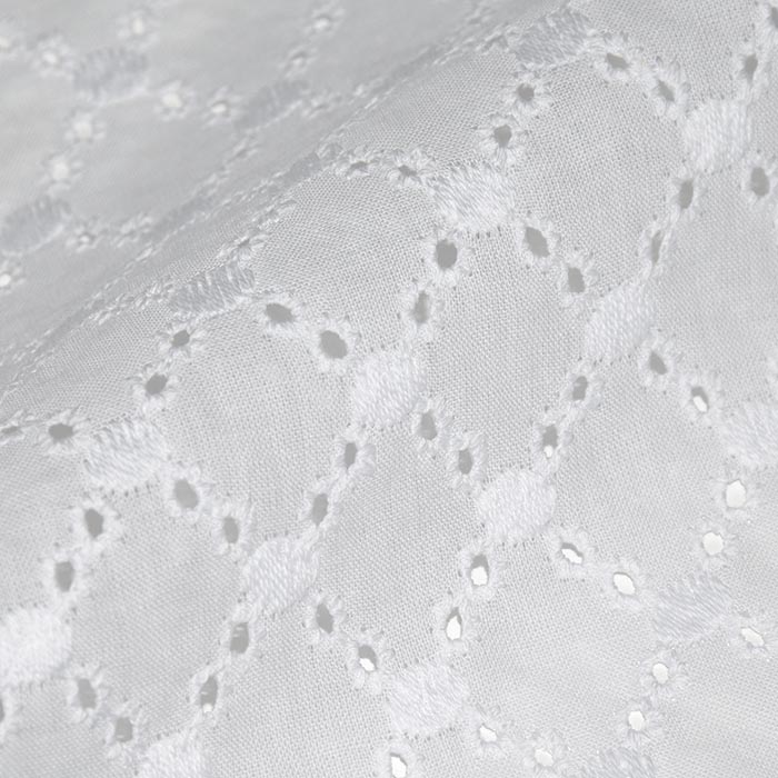 Baumwolle, Richelieu, Karo, 29382-350, weiß