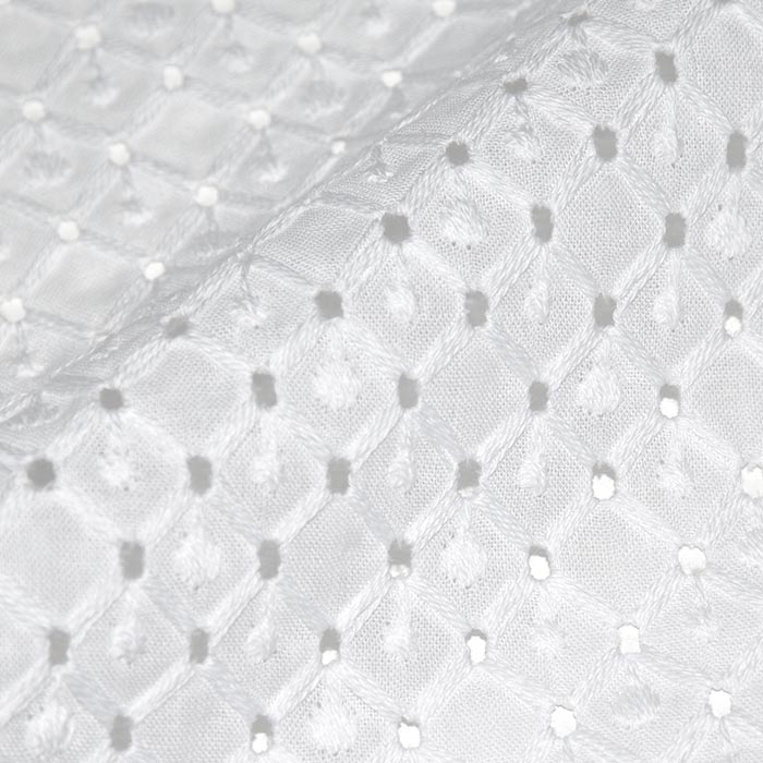 Baumwolle, Richelieu, geometrisch, 29382-550, weiß