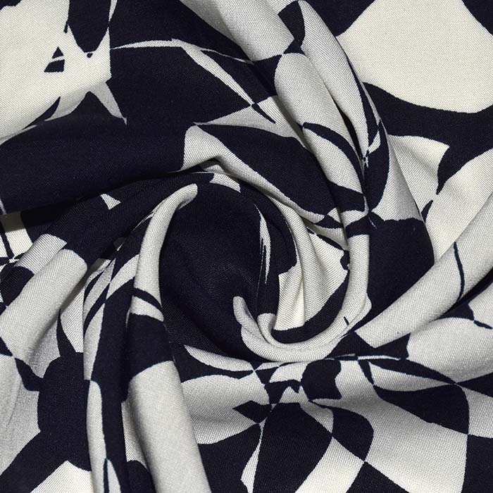 Gewebe, Viskose, floral, 29184-003, dunkelblau