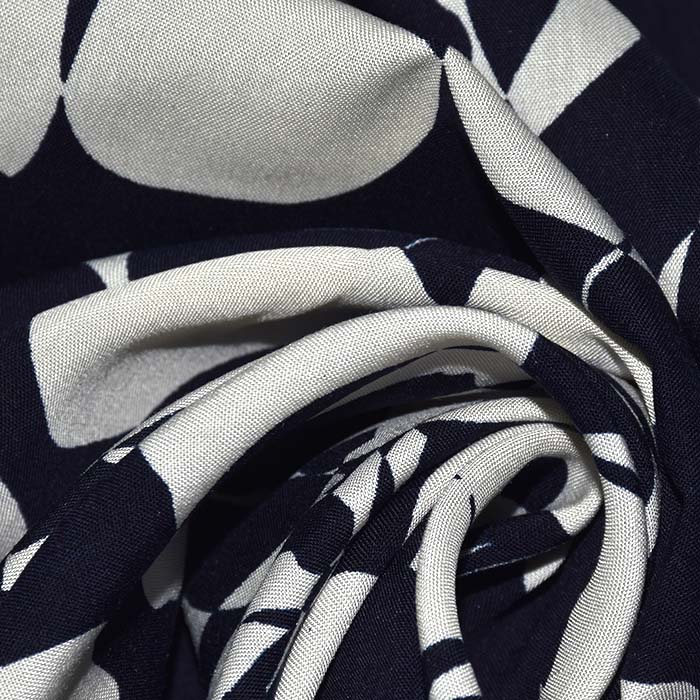 Gewebe, Viskose, floral, 29184-003, dunkelblau