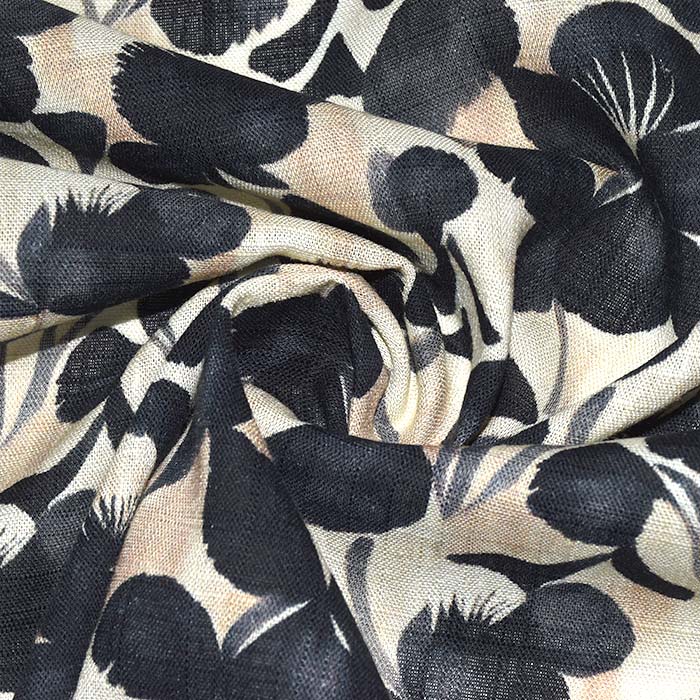 Gewebe, Viskose, Leinen, floral, 29439-20