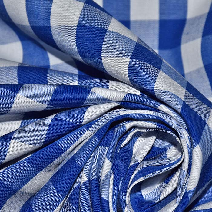 Baumwolle, Popeline, Karo, 29460-16, blau