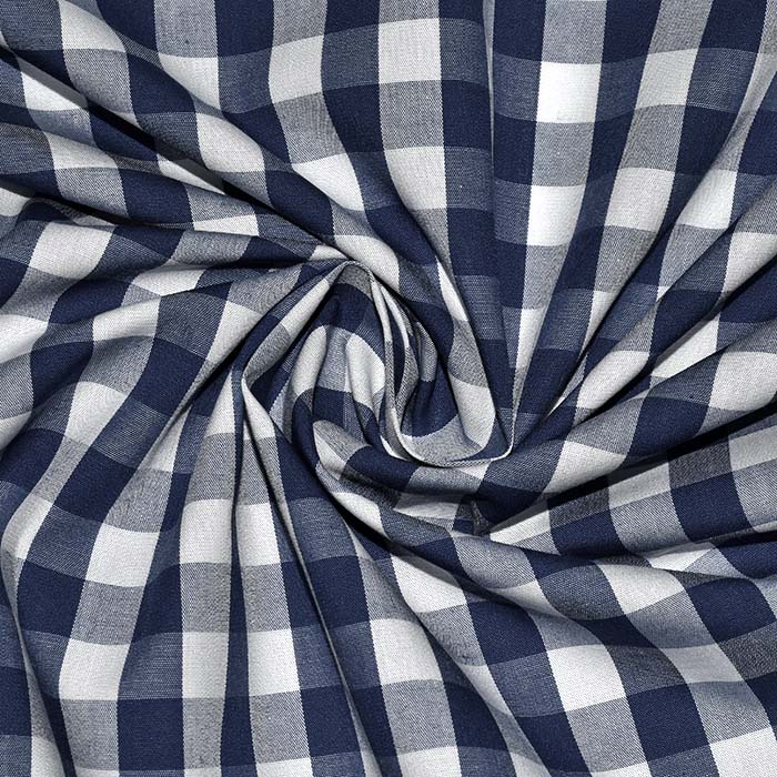 Baumwolle, Popeline, Karo, 29460-17, dunkelblau