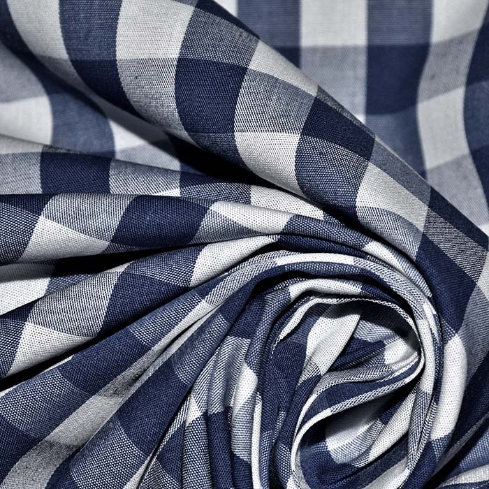 Baumwolle, Popeline, Karo, 29460-17, dunkelblau