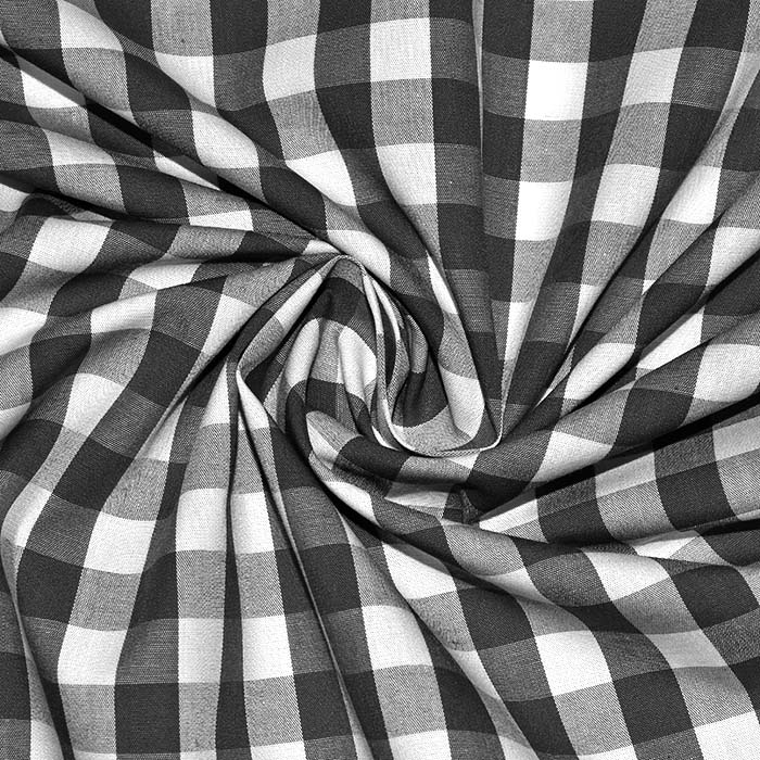 Baumwolle, Popeline, Karo, 29460-18, schwarz