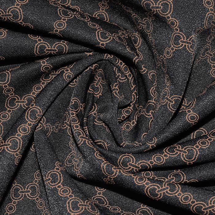 Bengalin, elastisches Gewebe, Karo, 29473-01, schwarz