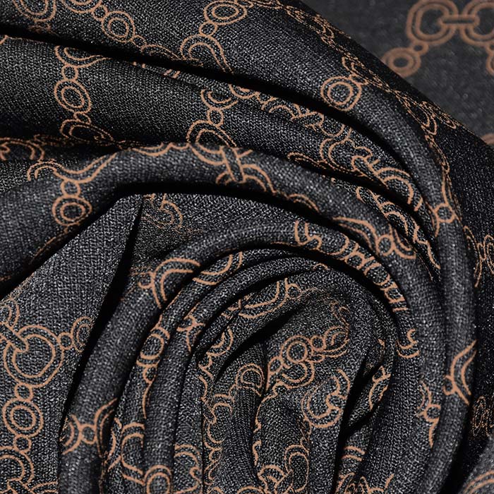 Bengalin, elastisches Gewebe, Karo, 29473-01, schwarz