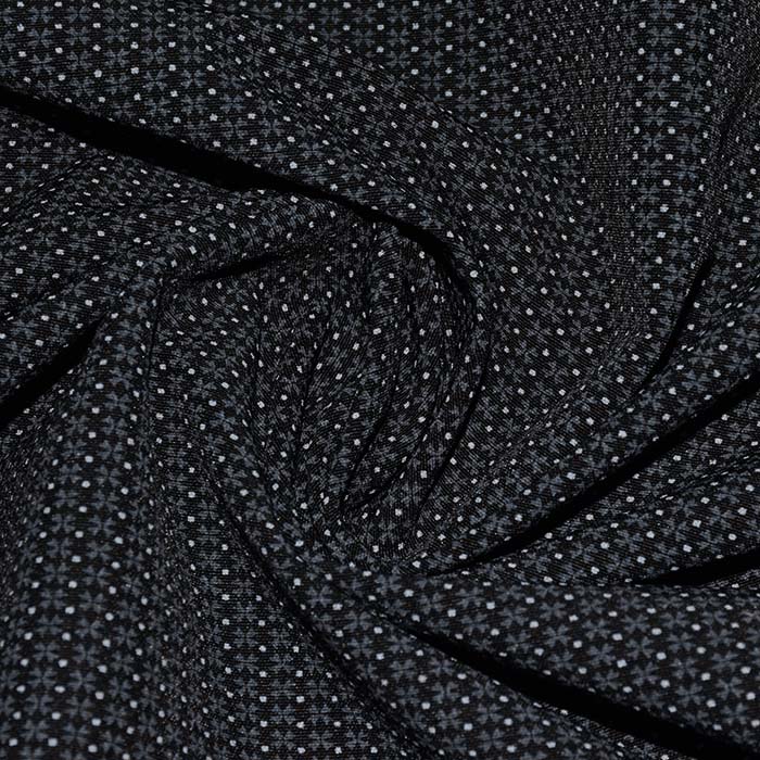 Bengalin, elastisches Gewebe, geometrisch, 29473-08, schwarz