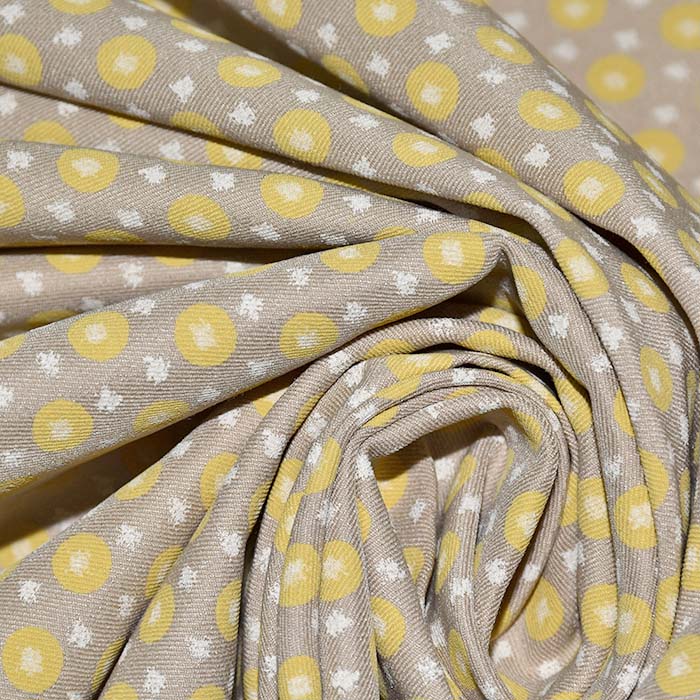 Bengalin, elastisches Gewebe, Punkte, 29473-12, beige