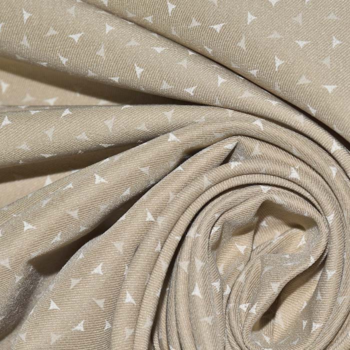 Bengalin, elastisches Gewebe, geometrisch, 29473-13, beige