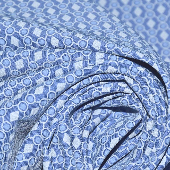 Bengalin, elastisches Gewebe, geometrisch, 29473-33, blau