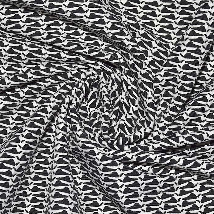 Bengalin, elastisches Gewebe, abstrakt, 29473-35, schwarz-weiß