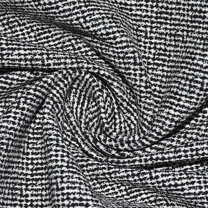 Bengalin, elastisches Gewebe, melange, 29473-41, schwarz-weiß