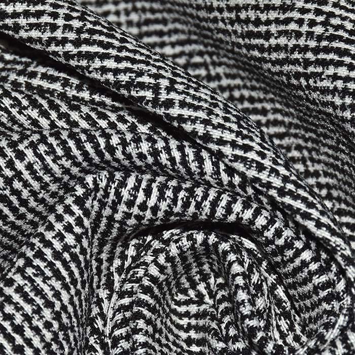 Bengalin, elastisches Gewebe, melange, 29473-41, schwarz-weiß