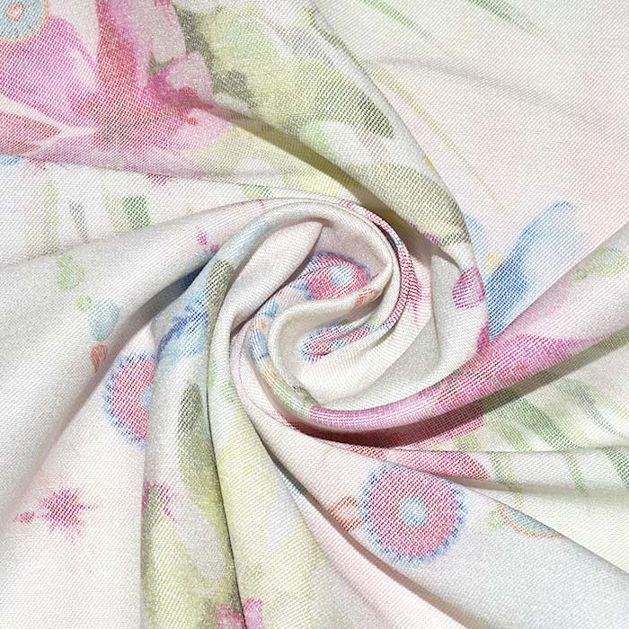 Bengalin, elastisches Gewebe, tropisch, 29473-43, weiß