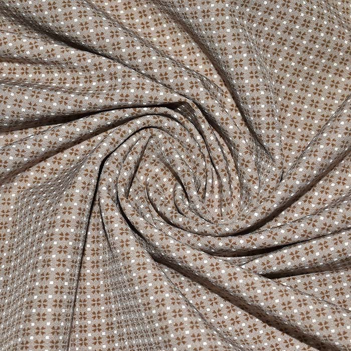 Bengalin, elastisches Gewebe, geometrisch, 29473-21, braun-beige