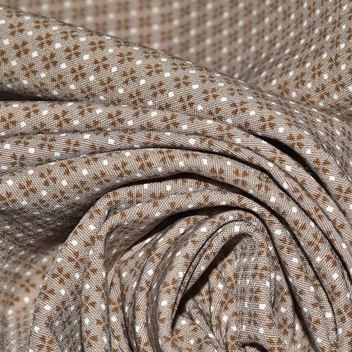 Bengalin, elastisches Gewebe, geometrisch, 29473-21, braun-beige