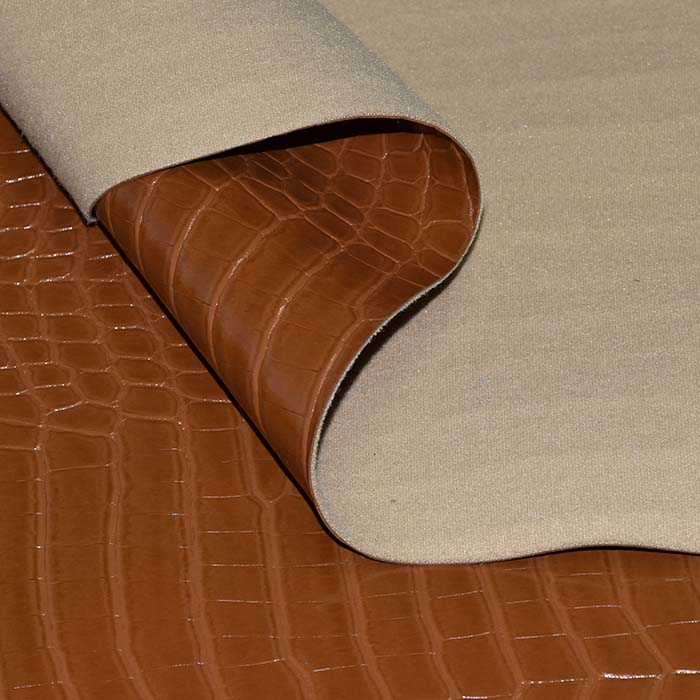 Kunstleder Kroko, Lack, 29491-03, braun