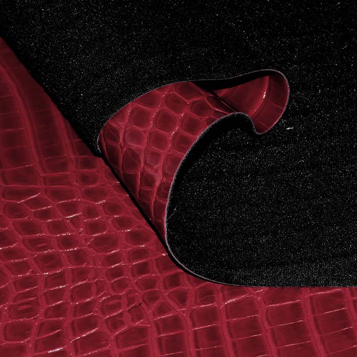 Kunstleder Kroko, Lack, 29491-04, bordeaux