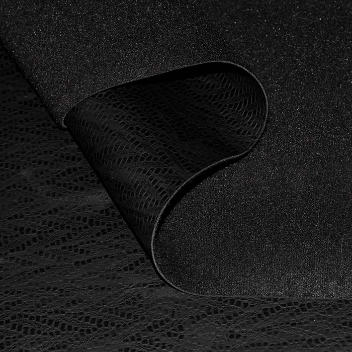 Kunstleder Almond, geometrisch, 29492-07, schwarz