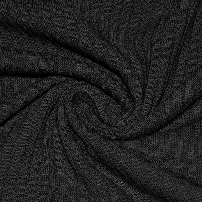 Rippenware, Baumwolle, 29546-6, schwarz