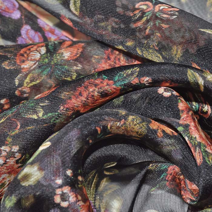 Chiffon, Seide, Viskose, floral, 29553-07