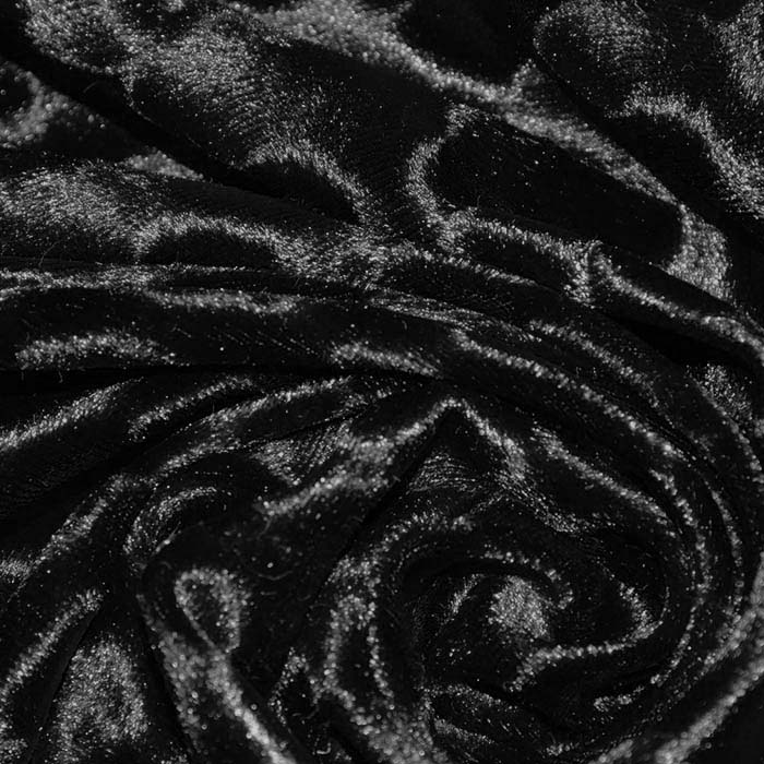 Plüsch, Polyester, Kreise, 29400-690, schwarz