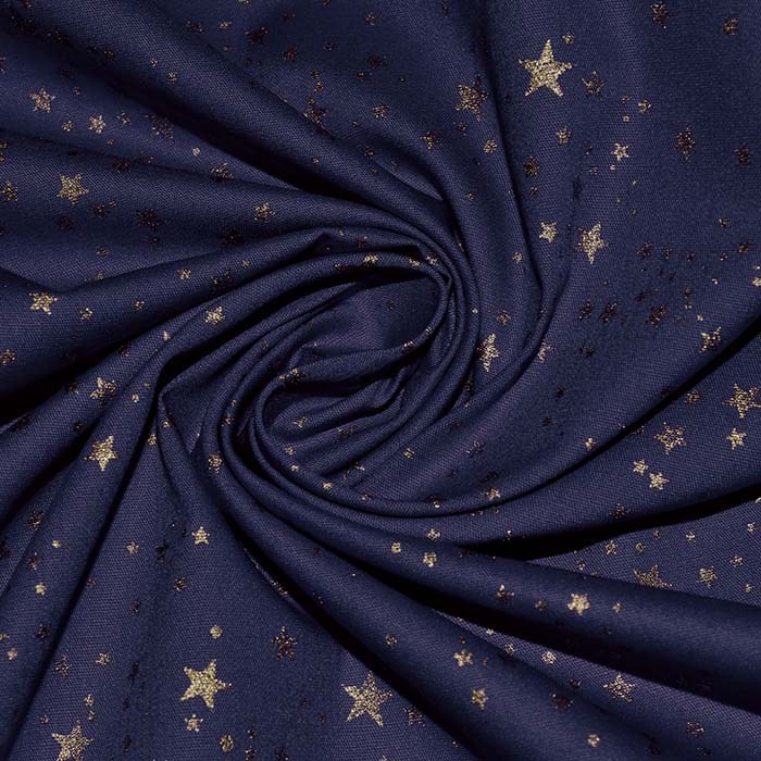 Baumwolle, Popeline, festlich, Sterne, 29695-980, dunkelblau