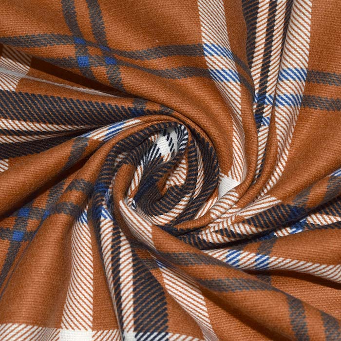 Flanell, Karo, 27331-007, ziegelfarben