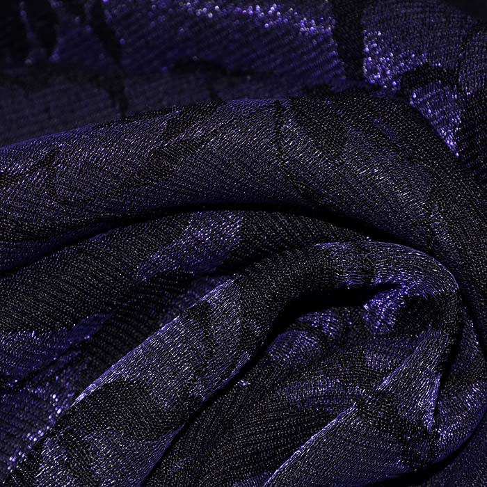 Gewebe, Viskose, floral, 29740-12, dunkelblau