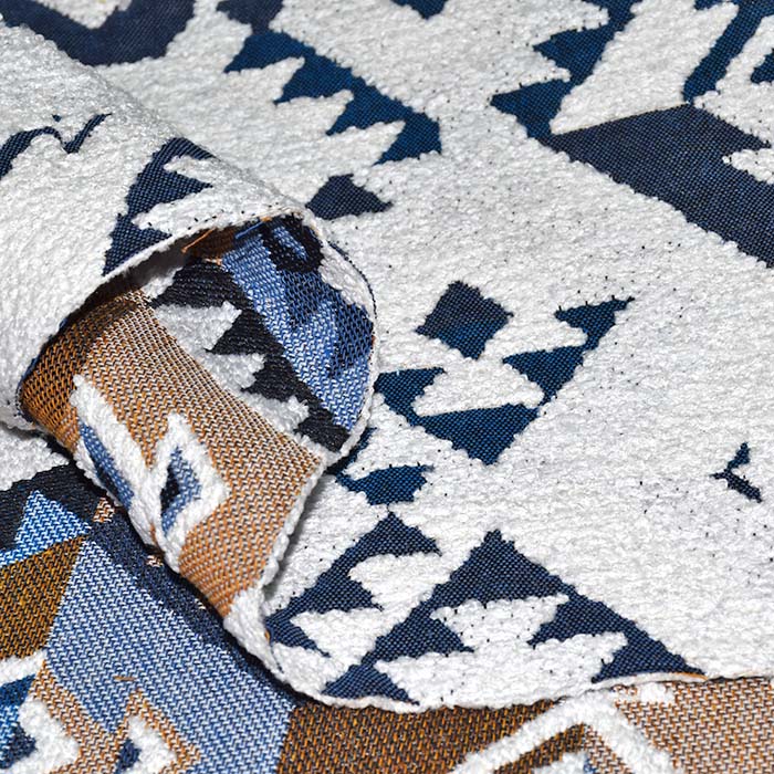 Dekojacquard, beidseitig, geometrisch, 29778-01, blau