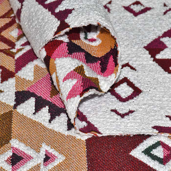 Dekojacquard, beidseitig, geometrisch, 29778-02, rot