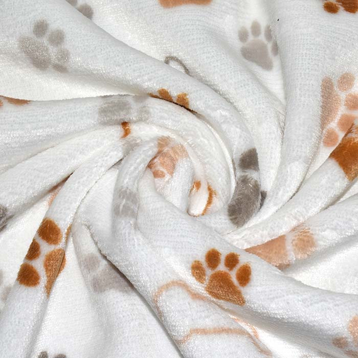 Velours coral, beidseitig, Tiere, 29374-510, weiß