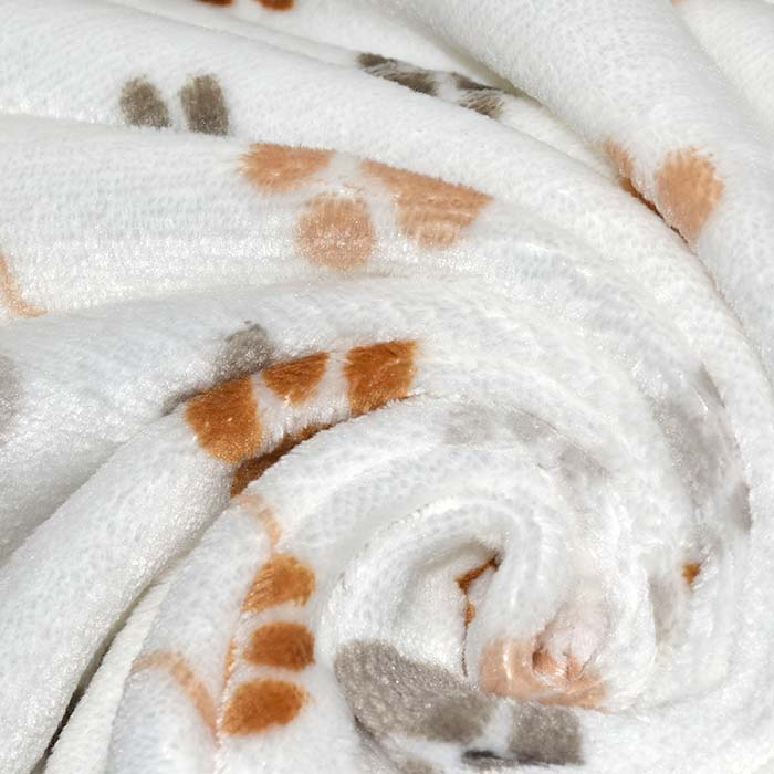 Velours coral, beidseitig, Tiere, 29374-510, weiß