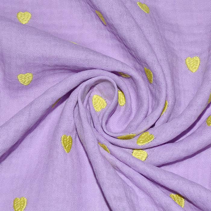 Musselin, doppelt, Stickerei, Herzen, 29783-001