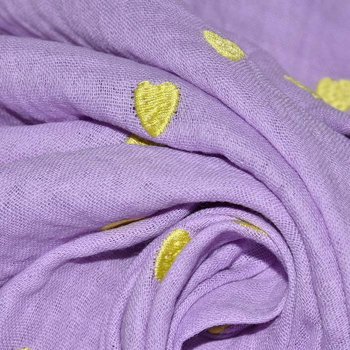 Musselin, doppelt, Stickerei, Herzen, 29783-001