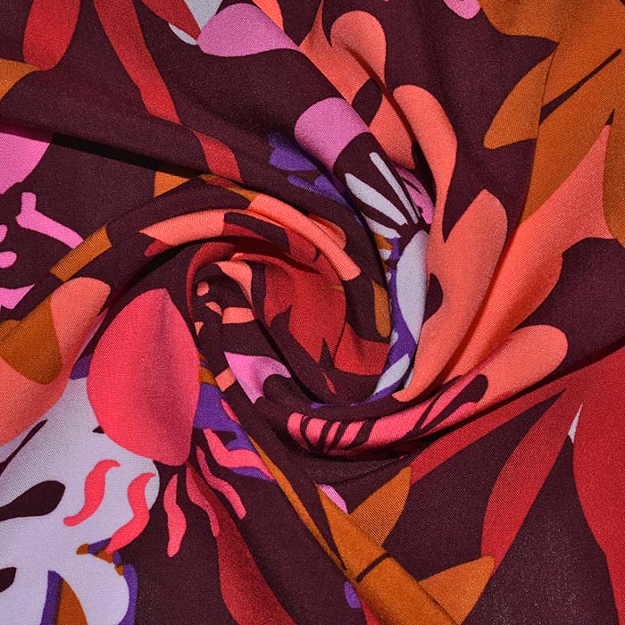 Gewebe, Viskose, floral, 29792-002, bordeaux