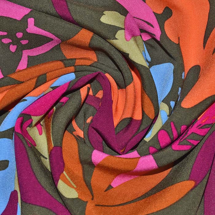 Gewebe, Viskose, floral, 29792-004, grün