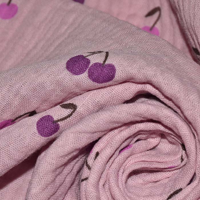 Musselin, doppelt, Obst, 29793-015, rosa