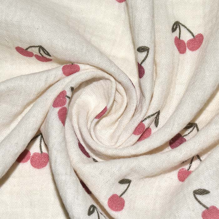 Musselin, doppelt, Obst, 29793-062, beige