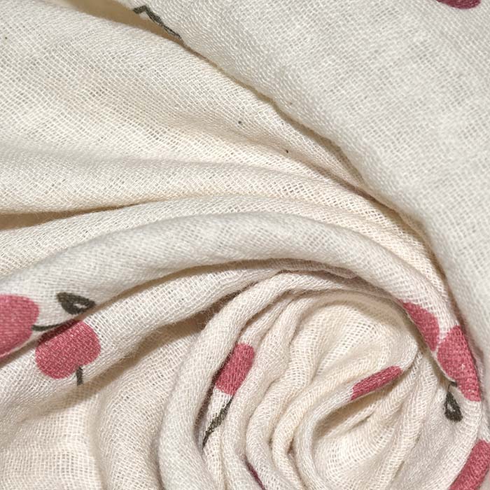 Musselin, doppelt, Obst, 29793-062, beige