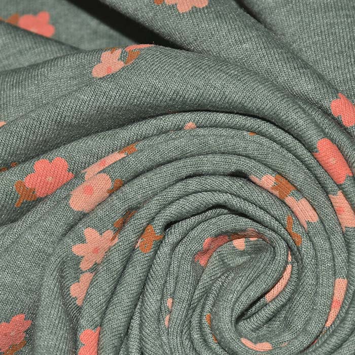 Jersey, floral, 29802-017, mintgrün