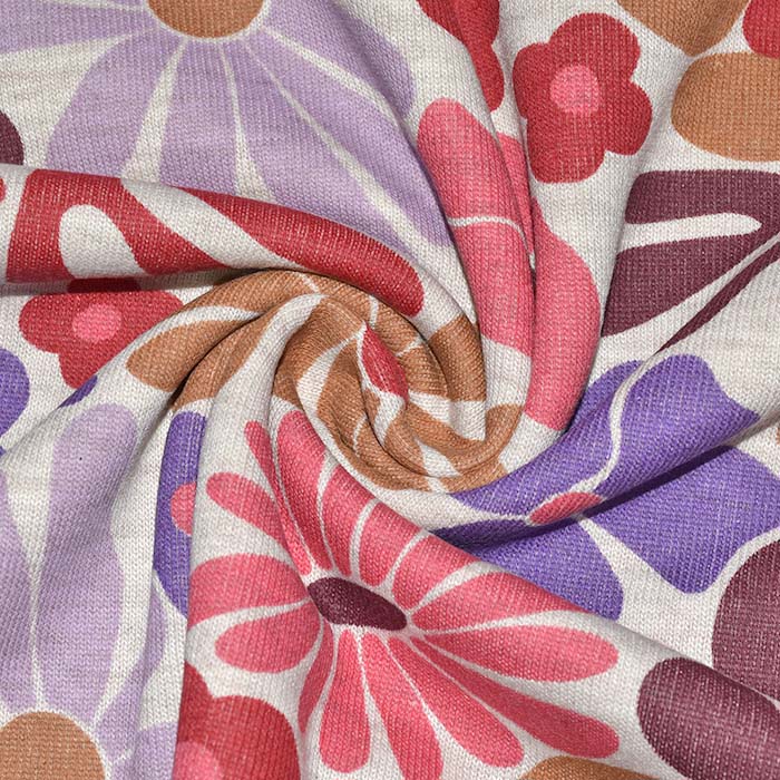 Sweatshirtstoff, flauschig, floral, 29803-037