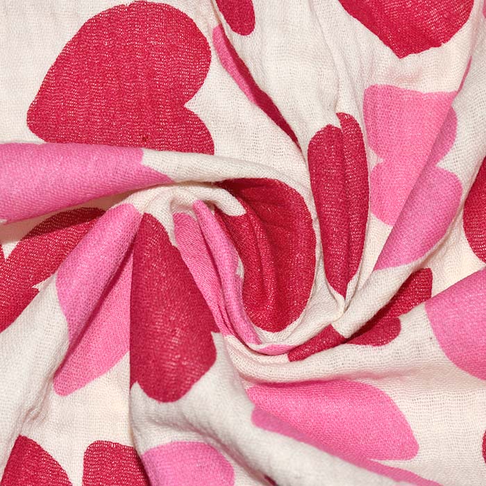 Musselin, doppelt, Herzen, 29810-001, rosa