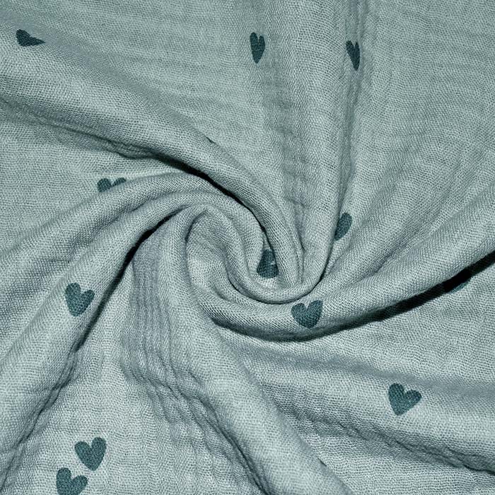 Musselin, doppelt, Herzen, 29811-008, mint