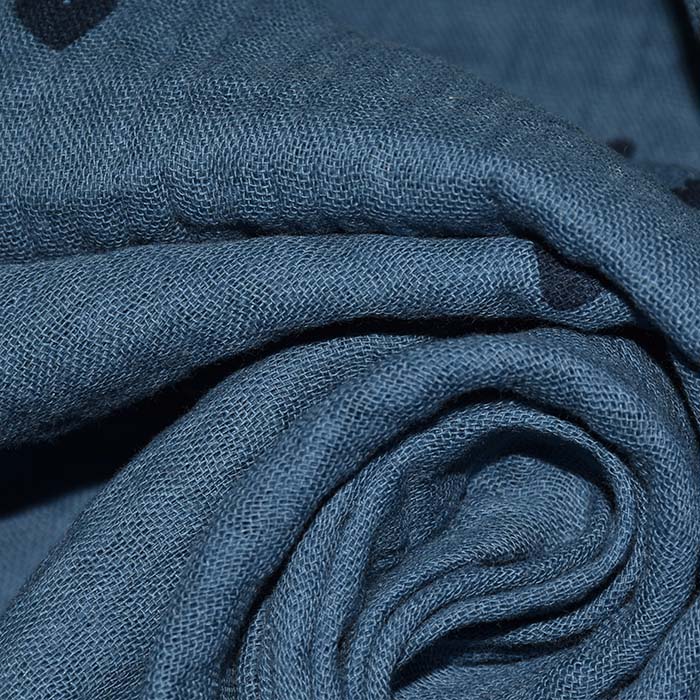 Musselin, doppelt, Herzen, 29811-012, blau